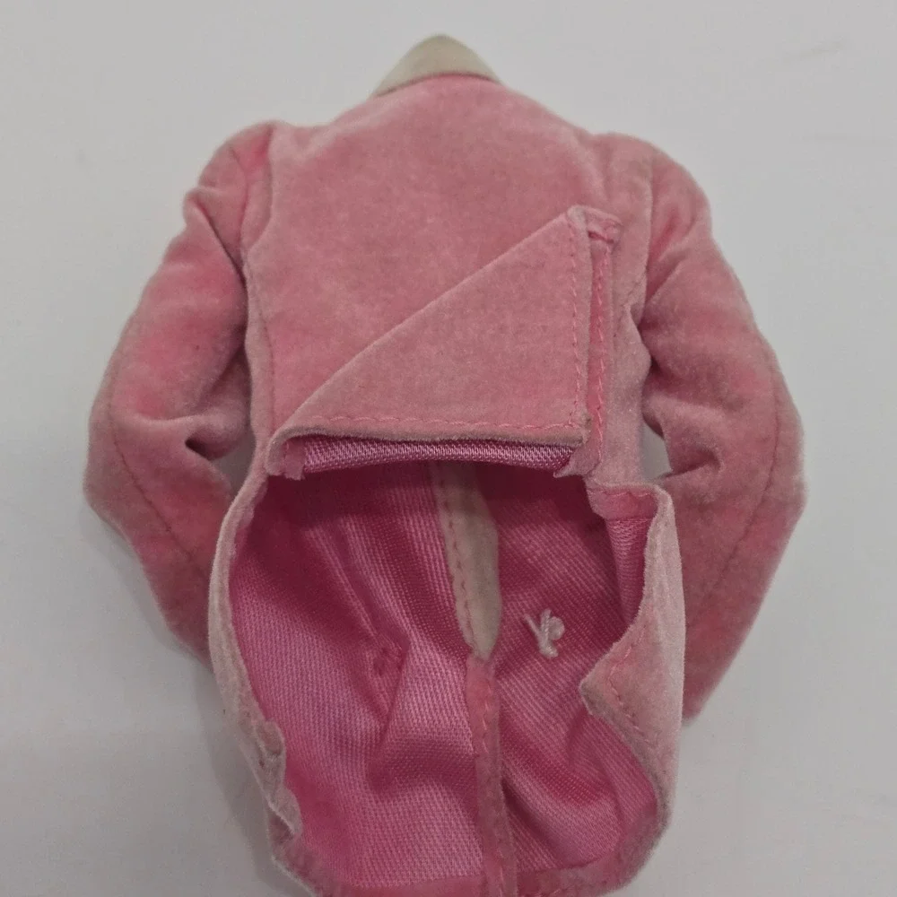 Vintage Pink Velvet Doll Jacket Skirt Set Outfit Barbie Barbiecore Retro Fashion